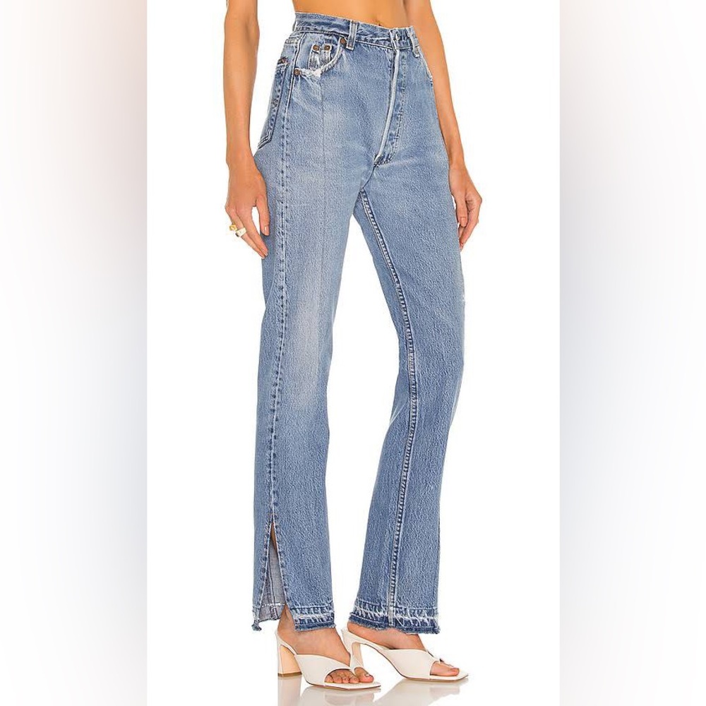 EB denim Vintage Unraveled Straight Leg in Medium Wash - Picture 3 of 6